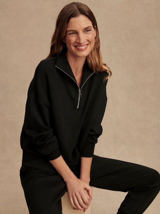 Hawley Half Zip Sweat Black