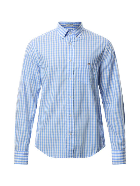 GANT Regular Classic Poplin Gingham Shirt, Perfect Blue