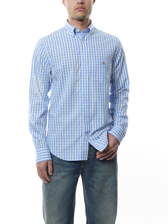 GANT Regular Classic Poplin Gingham Shirt, Perfect Blue