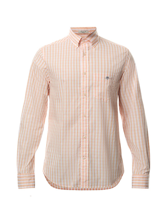 GANT Regular Classic Poplin Gingham Shirt, Peachy Orange