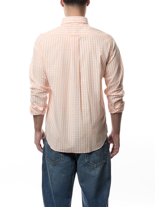 GANT Regular Classic Poplin Gingham Shirt, Peachy Orange