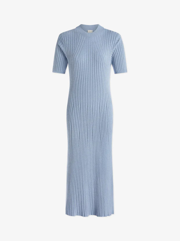 Maeve Rib Knit Midi Dress Ashley blue Hamilton Hatt Maeve Rib Knit Midi Dress Ashley blue Hamilton Hatt