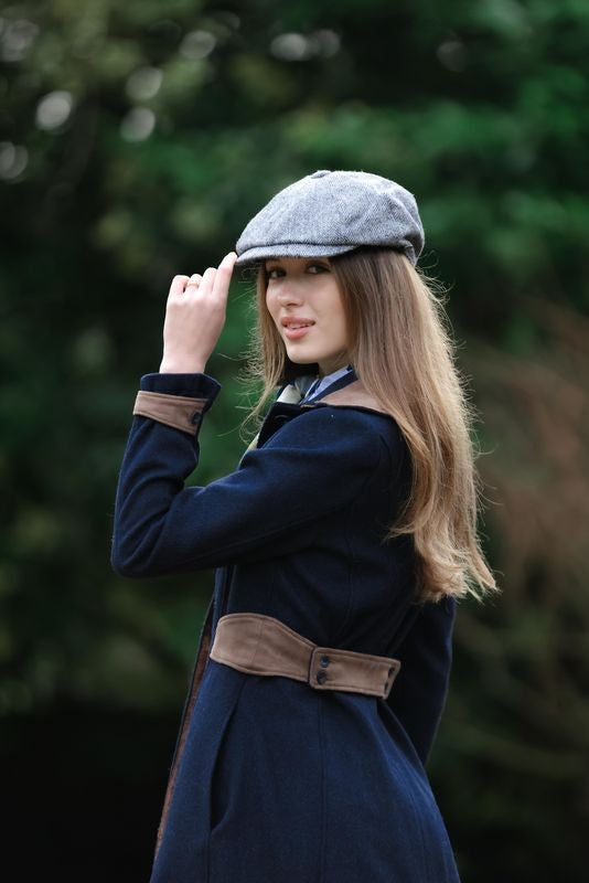 Welligogs, Grey Herringbone Newsboy Cap