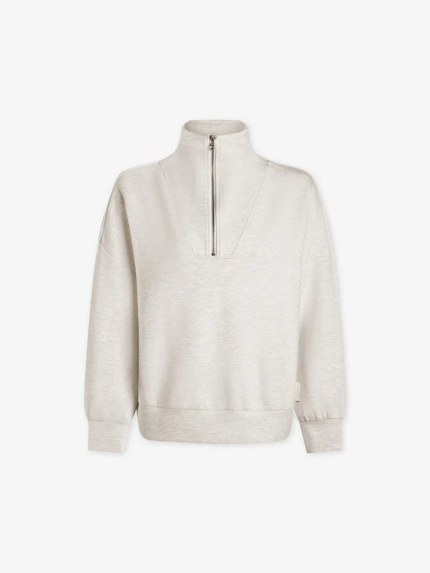 Hawley Half-Zip Sweat Ivory Marl