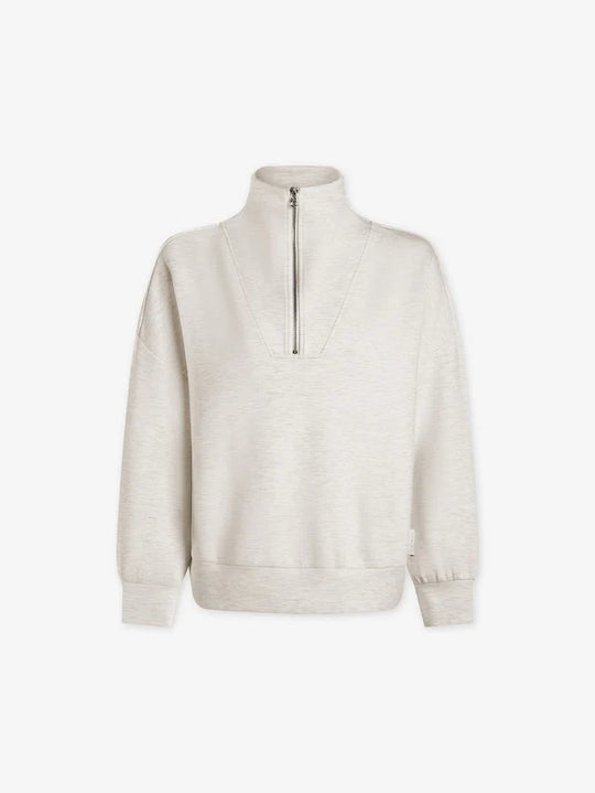 Hawley Half-Zip Sweat Ivory Marl