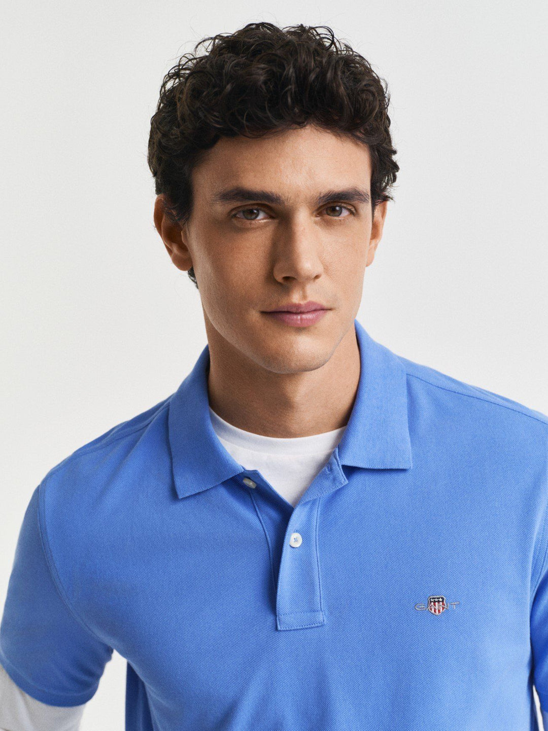 GANT Regular Fit Shield Piqué Polo Shirt, Perfect Blue