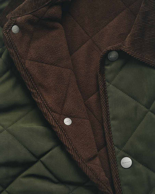GANT Men's Quilted Jacket, Dark Moss Green