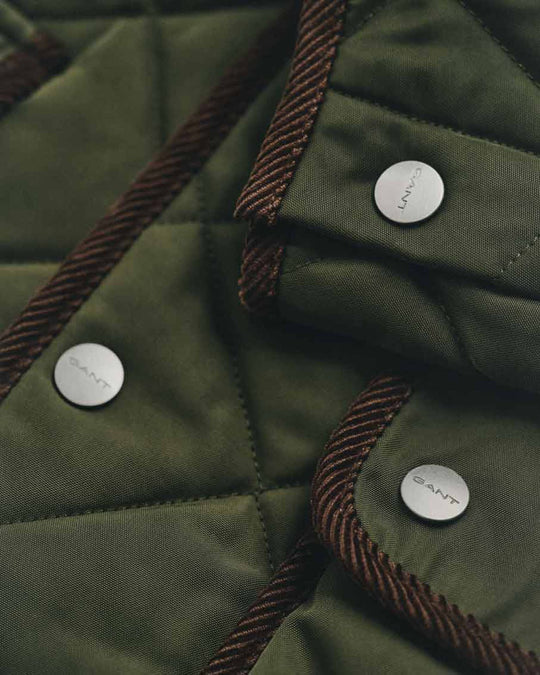 GANT Men's Quilted Jacket, Dark Moss Green