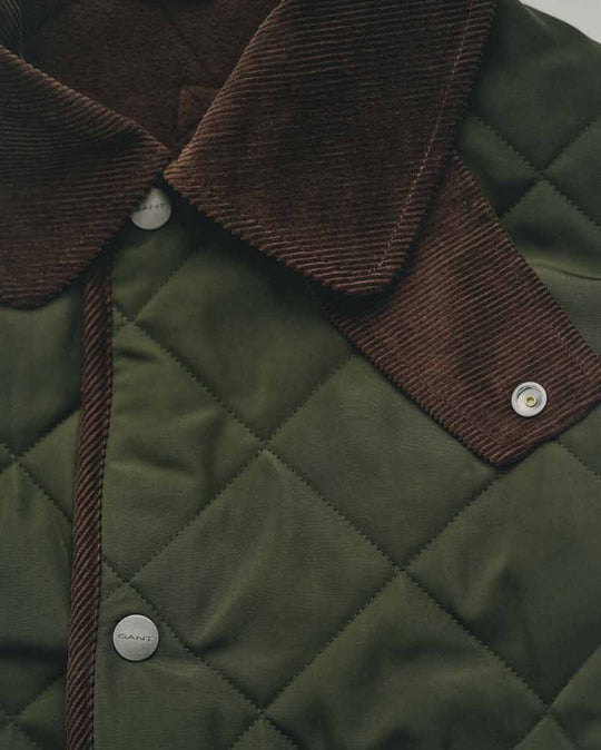 GANT Men's Quilted Jacket, Dark Moss Green