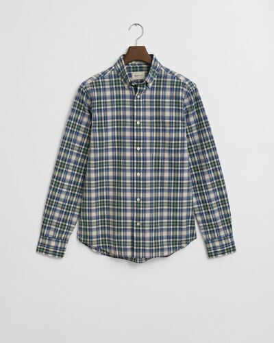 GANT Men's Regular Fit Checked Archive Poplin Shirt, Forest Green