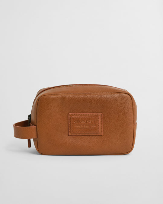 GANT Leather Toiletry Bag, Cognac