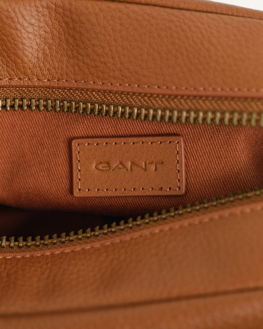GANT Leather Toiletry Bag, Cognac