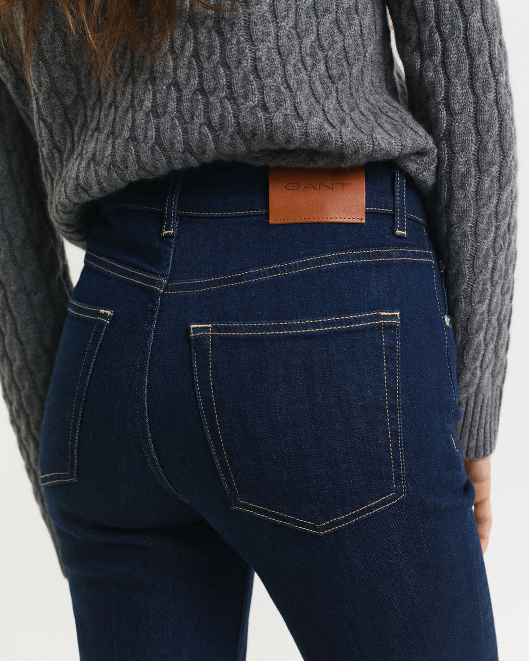 GANT Women's Slim Fit Flared Jeans, Dark Blue