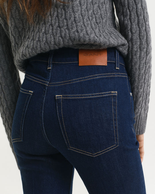 GANT Women's Slim Fit Flared Jeans, Dark Blue