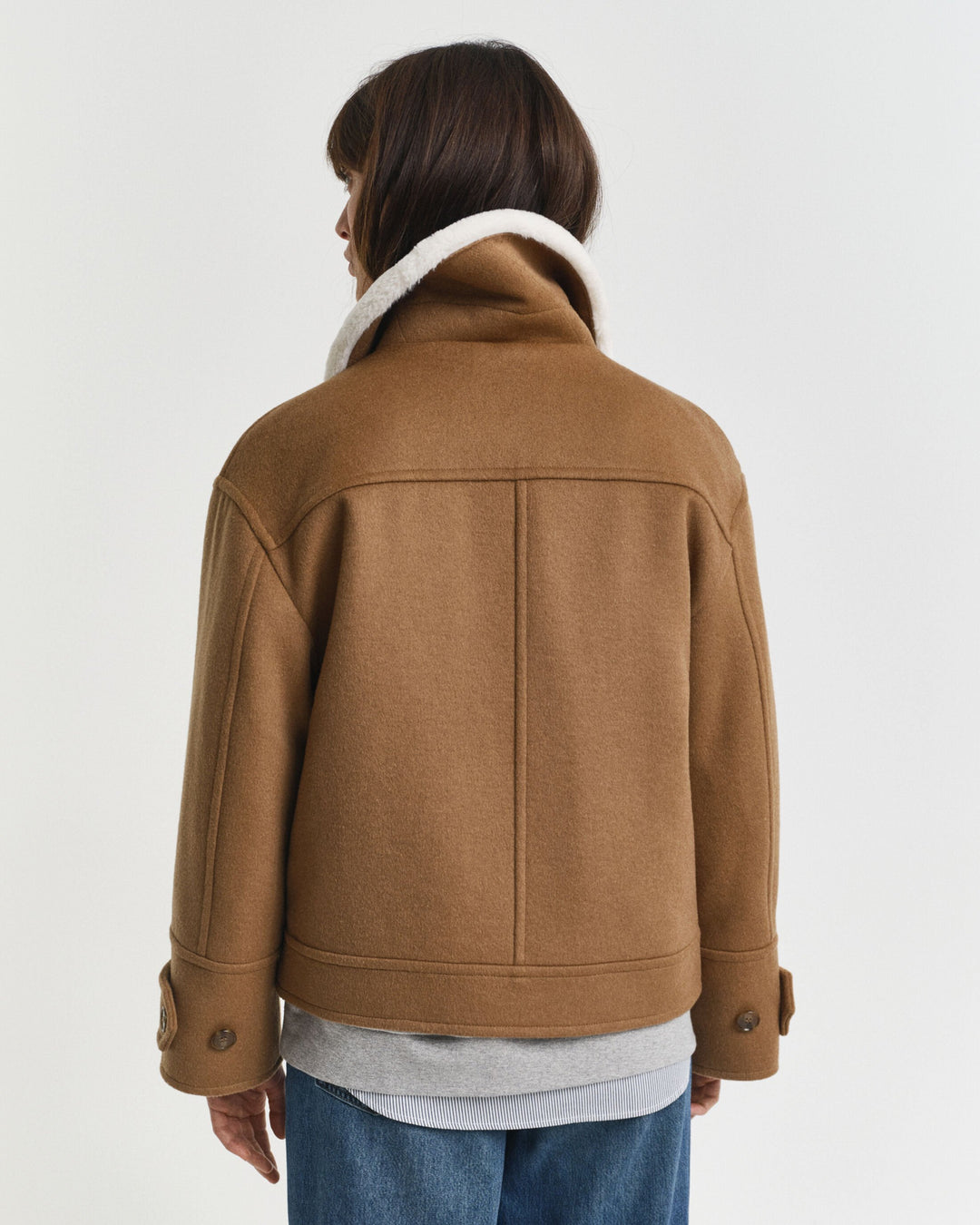 GANT Women's Wool Blend Flight Jacket, Roasted Walnut