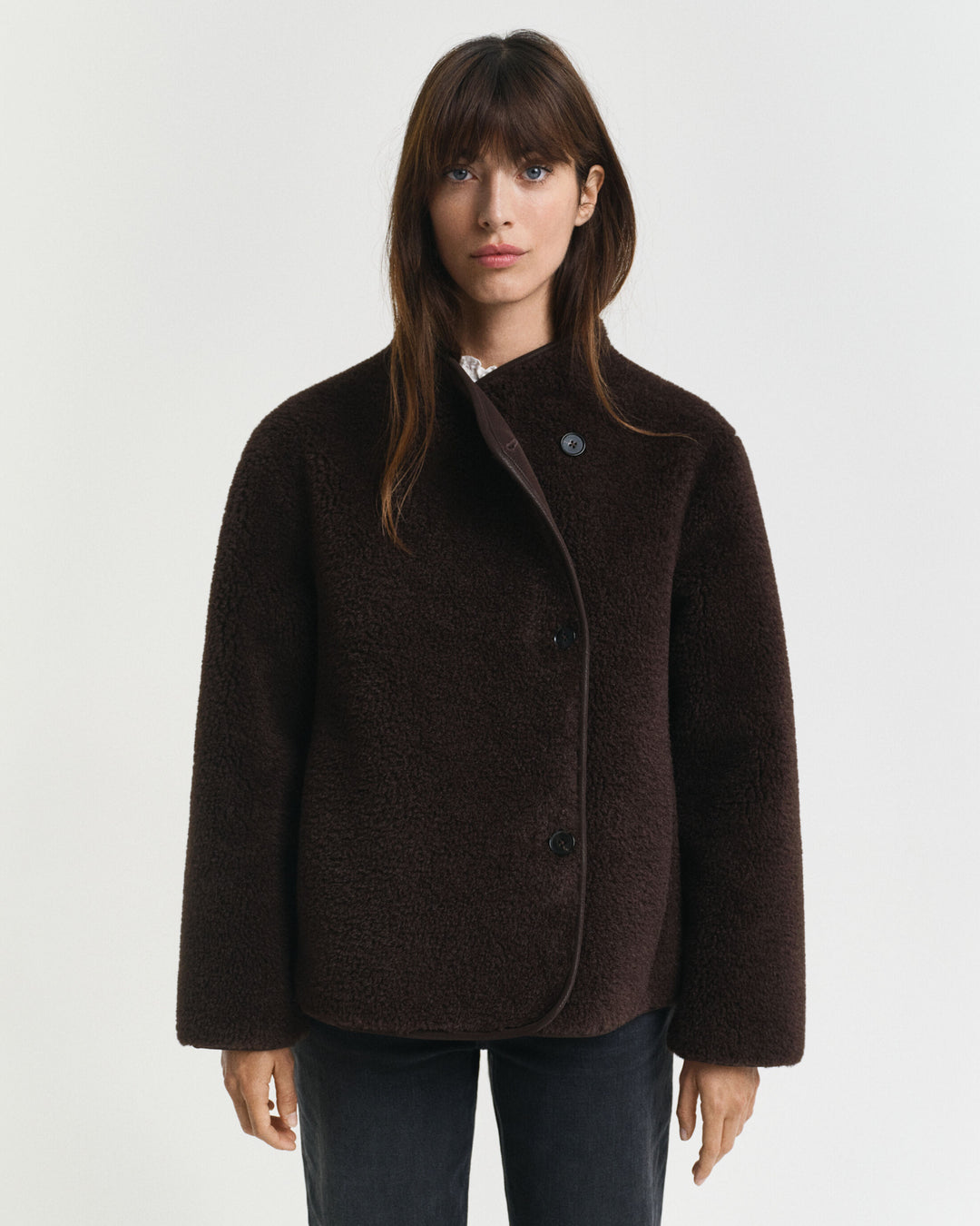 GANT Women's Faux Shearling Jacket, Deep Brown