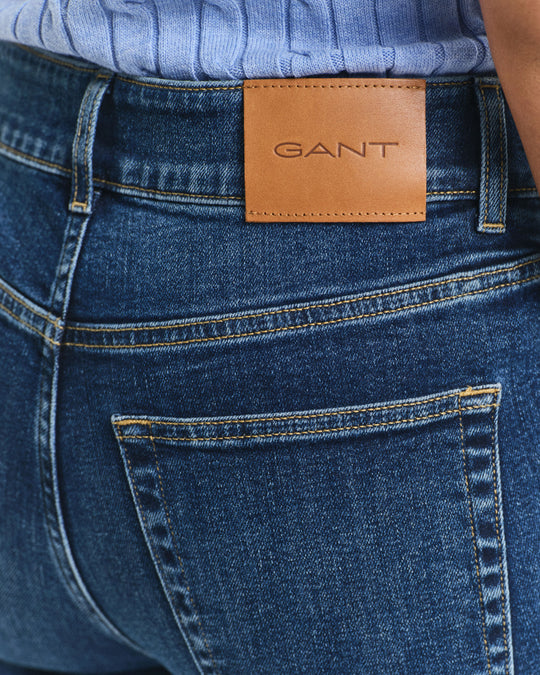 GANT Women's Slim Fit Flared Jeans, Dark Vintage Blue
