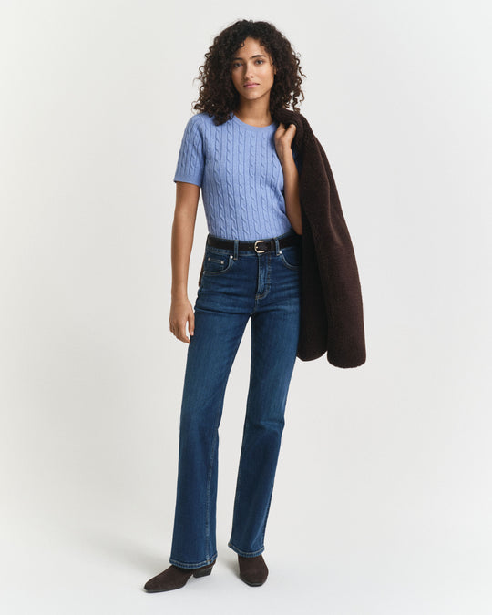 GANT Women's Slim Fit Flared Jeans, Dark Vintage Blue