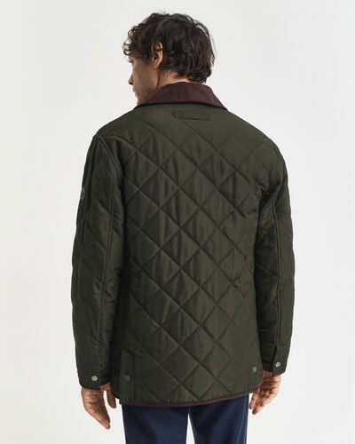 GANT Men's Quilted Jacket, Dark Moss Green