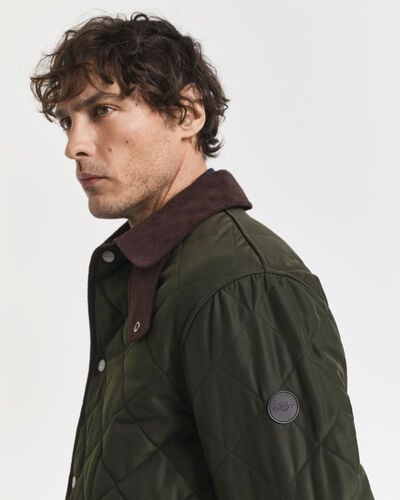 GANT Men's Quilted Jacket, Dark Moss Green