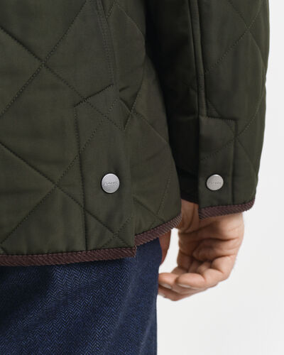 GANT Men's Quilted Jacket, Dark Moss Green