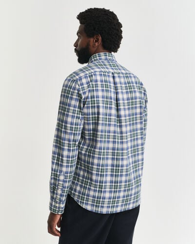 GANT Men's Regular Fit Checked Archive Poplin Shirt, Forest Green