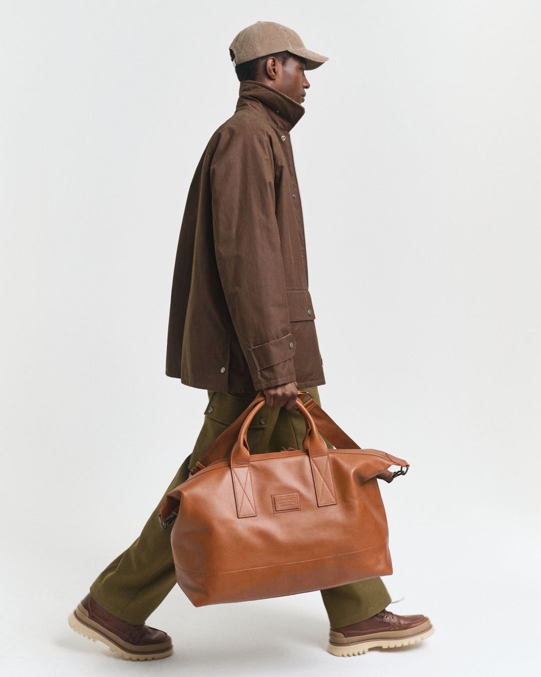GANT Leather Duffel Bag, Cognac