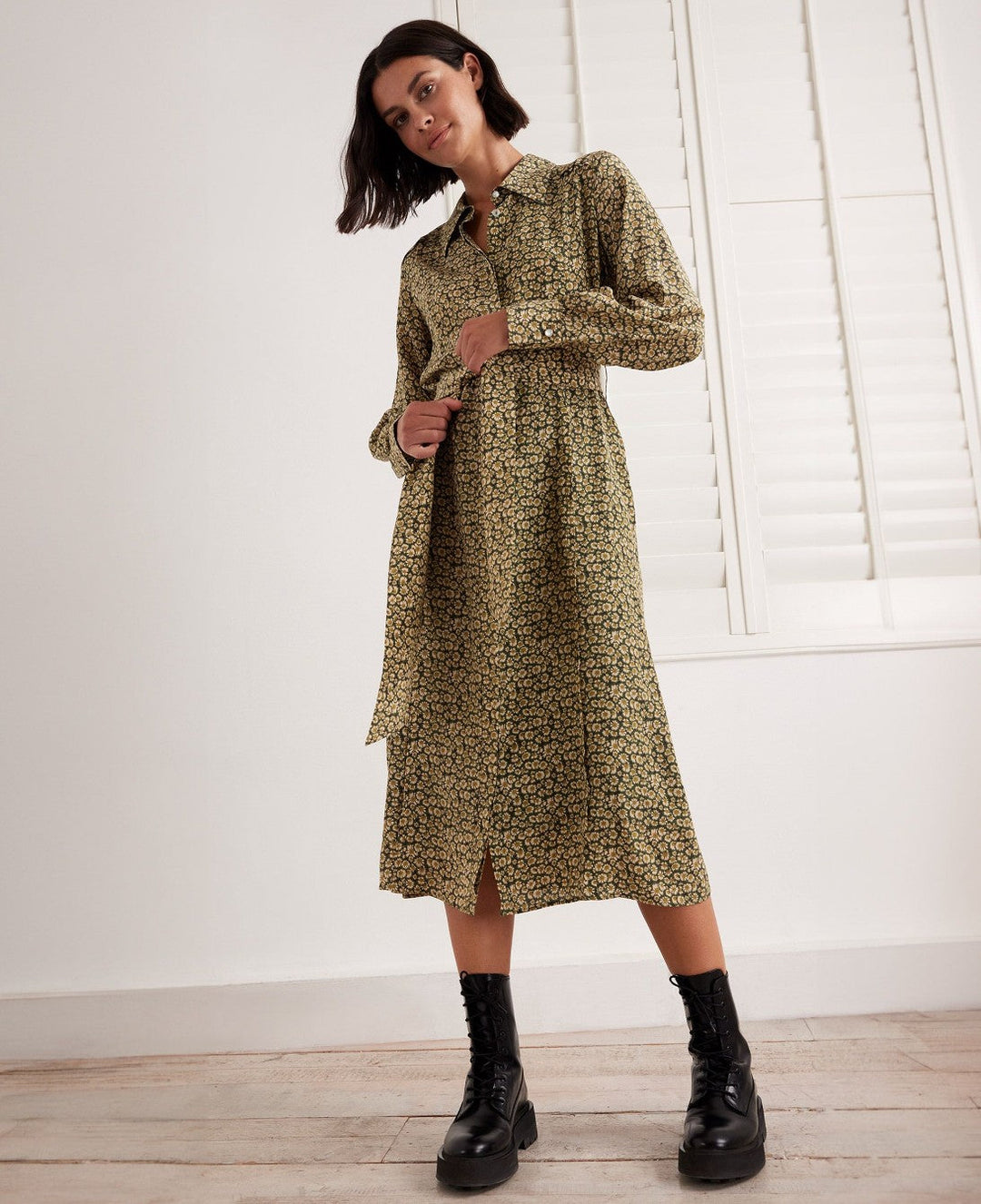 liberty of london shirt dress Blue Zigzag Liberty Print Shirt Dress | Women's Dresses