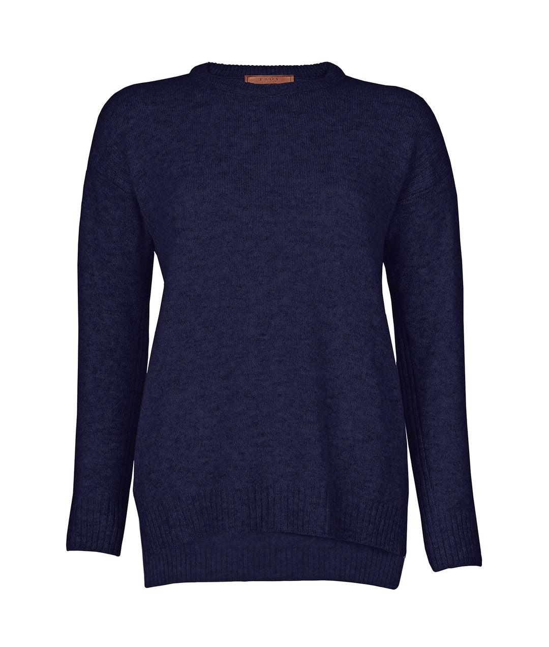 A luxuriously soft British-spun lambswool jumper has a relaxed fit, drop shoulder ribbed detail and features a mix of dyed and undyed yarn, bringing out a beautiful marled effect.